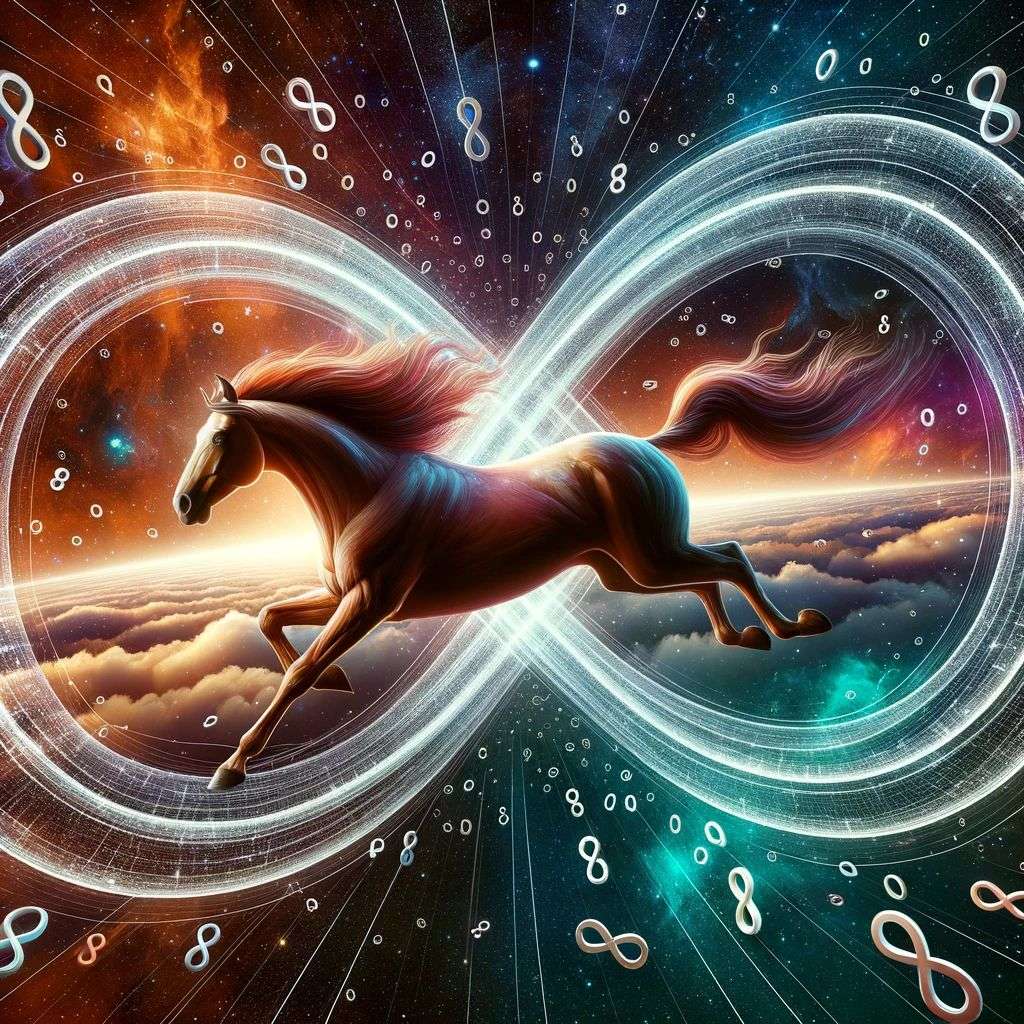 a horse, digital art, infinity